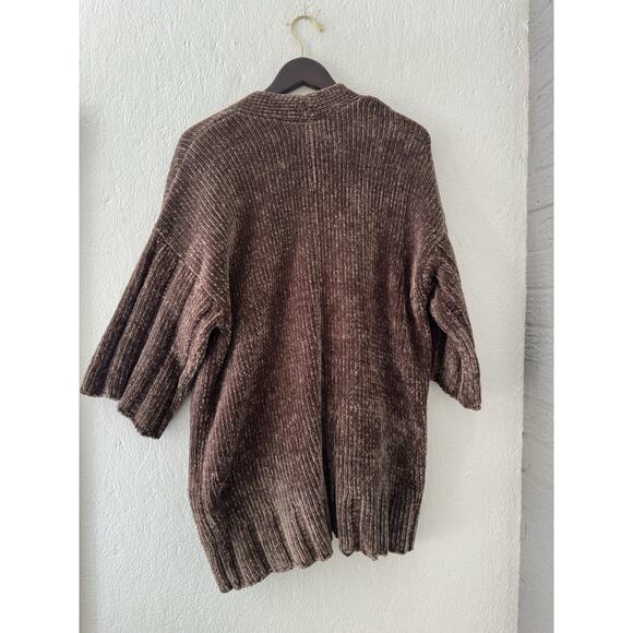 Anthropologie Moth Chenille Cardigan Women’s XS Green Open Front Cozy Pockets - Picture 11 of 16